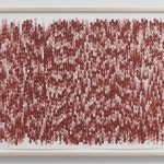 Sumac | red iron oxide & acrylic medium on paper, framed | 44in x 32in | Photo: Alan Wiener Courtesy of Greenwich House Pottery