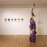 Column with six framed drawings  at IA&A at Hillyer