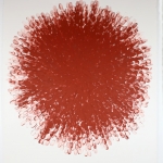 Blood Moon | red iron oxide & acrylic on paper, framed | 24in x 32in
