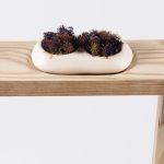 a realignment | ceramic, reclaimed wood, hand spun fiber, goldenrod, asters, beeswax made in Niagara, found clay from Niagara region, water | 37in x 24in x 53in 